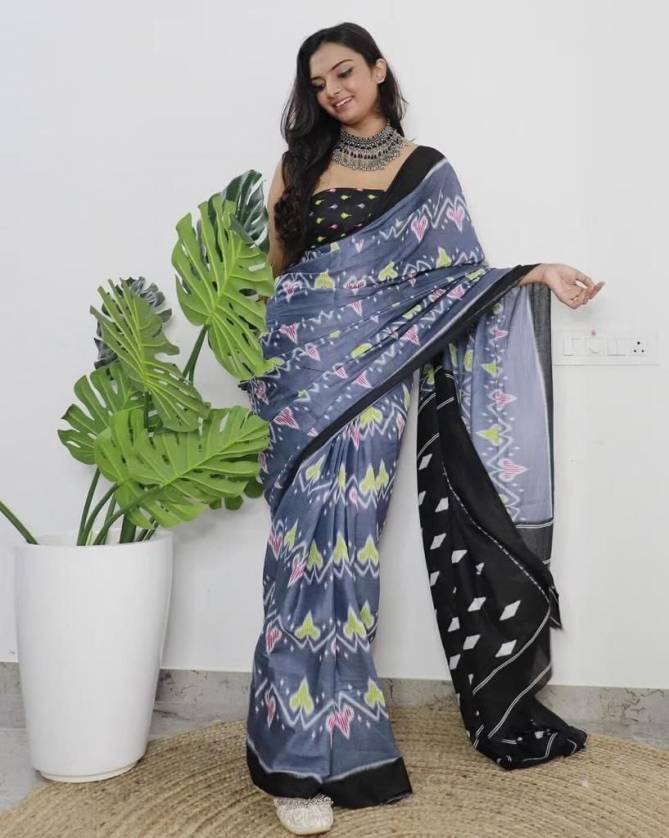 MG 350 Plain Linen Digital Printed Sarees Wholesale Price In Surat